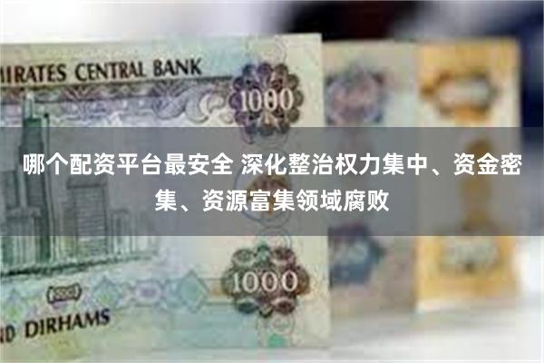 哪个配资平台最安全 深化整治权力集中、资金密集、资源富集领域腐败