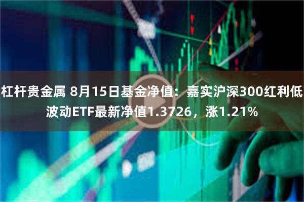 杠杆贵金属 8月15日基金净值：嘉实沪深300红利低波动ETF最新净值1.3726，涨1.21%