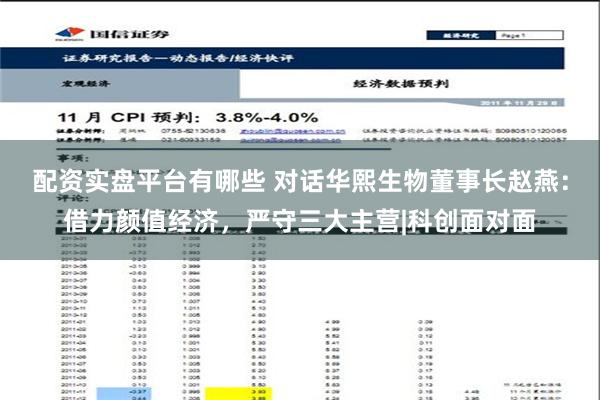 配资实盘平台有哪些 对话华熙生物董事长赵燕：借力颜值经济，严守三大主营|科创面对面