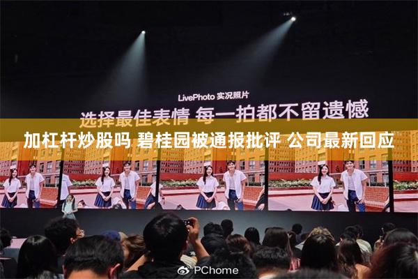 加杠杆炒股吗 碧桂园被通报批评 公司最新回应