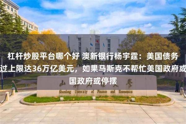 杠杆炒股平台哪个好 澳新银行杨宇霆：美国债务已超过上限达36万亿美元，如果马斯克不帮忙美国政府或停摆