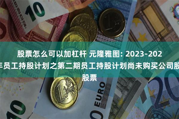 股票怎么可以加杠杆 元隆雅图: 2023-2025年员工持股计划之第二期员工持股计划尚未购买公司股票