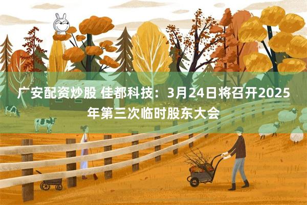 广安配资炒股 佳都科技：3月24日将召开2025年第三次临时股东大会