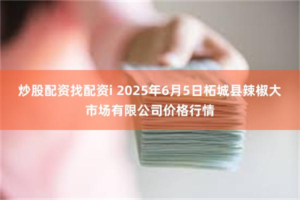 炒股配资找配资i 2025年6月5日柘城县辣椒大市场有限公司价格行情