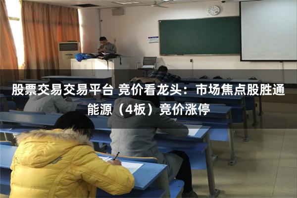 股票交易交易平台 竞价看龙头：市场焦点股胜通能源（4板）竞价涨停