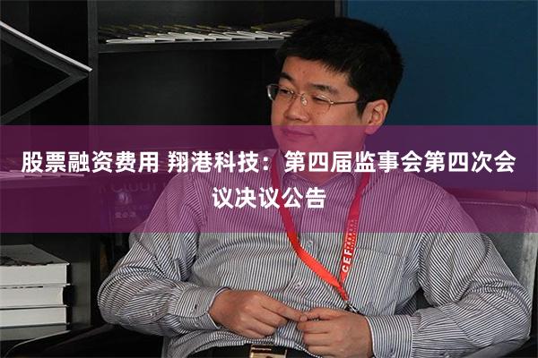 股票融资费用 翔港科技：第四届监事会第四次会议决议公告